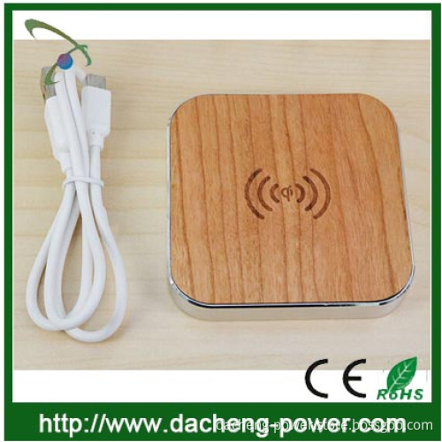 High-end wood design qi charger wireless for lenovo Samsung and iphone